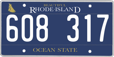 RI license plate 608317