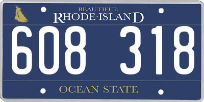 RI license plate 608318