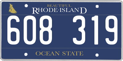 RI license plate 608319