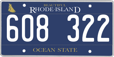 RI license plate 608322
