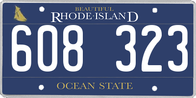 RI license plate 608323