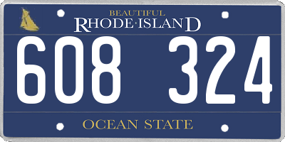 RI license plate 608324