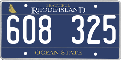 RI license plate 608325