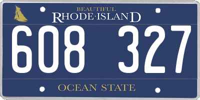 RI license plate 608327