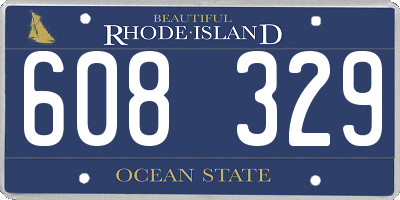 RI license plate 608329