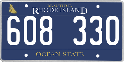 RI license plate 608330