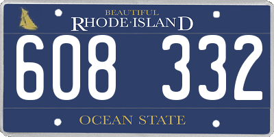 RI license plate 608332