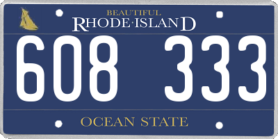 RI license plate 608333