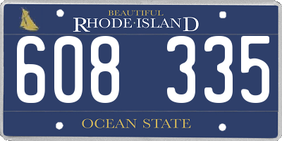 RI license plate 608335