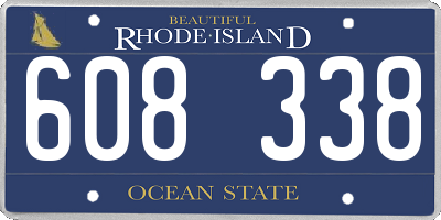 RI license plate 608338