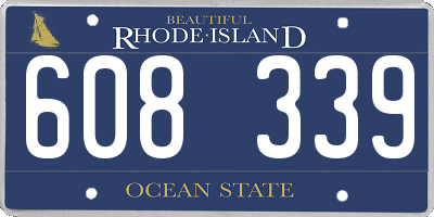 RI license plate 608339