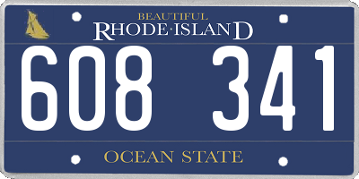 RI license plate 608341