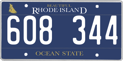 RI license plate 608344