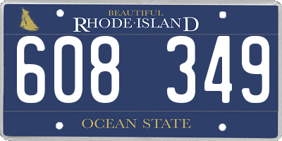 RI license plate 608349