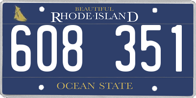 RI license plate 608351