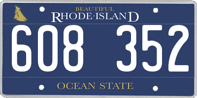 RI license plate 608352