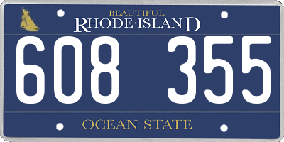 RI license plate 608355