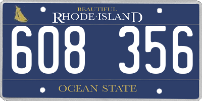 RI license plate 608356