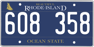 RI license plate 608358