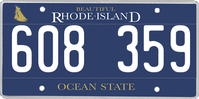RI license plate 608359