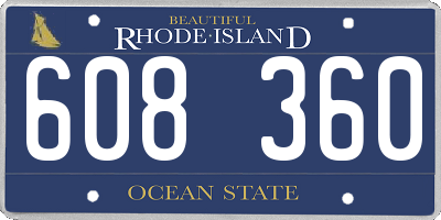 RI license plate 608360