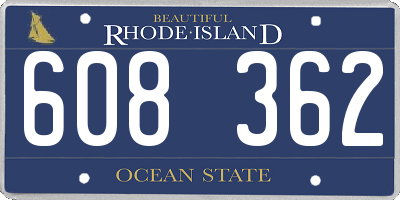 RI license plate 608362