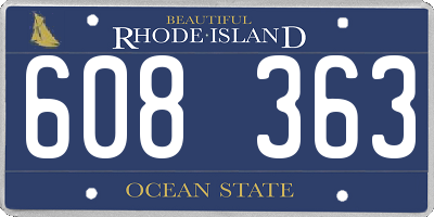 RI license plate 608363