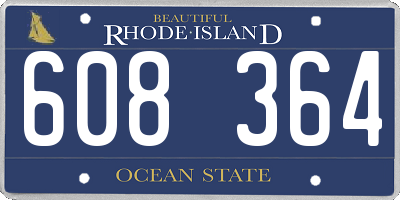 RI license plate 608364