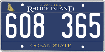RI license plate 608365