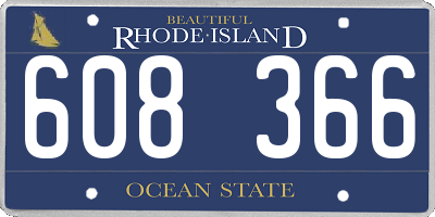RI license plate 608366