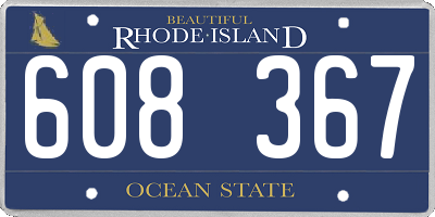 RI license plate 608367