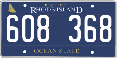RI license plate 608368