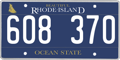 RI license plate 608370