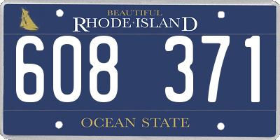 RI license plate 608371
