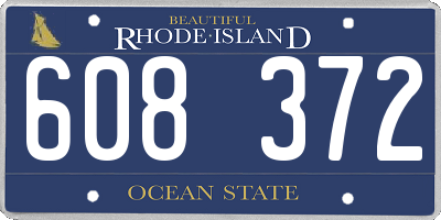 RI license plate 608372