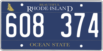 RI license plate 608374