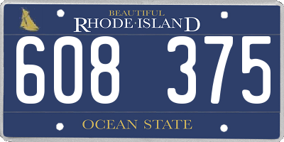 RI license plate 608375