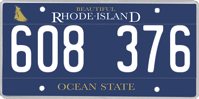 RI license plate 608376