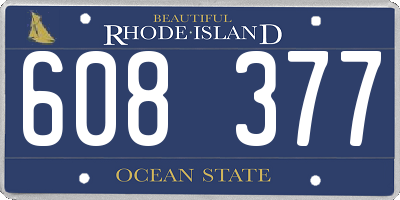 RI license plate 608377