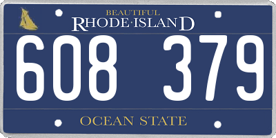 RI license plate 608379