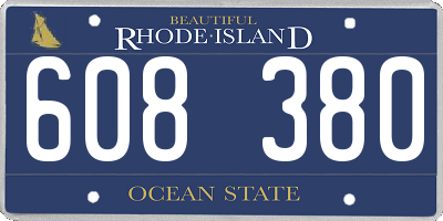 RI license plate 608380