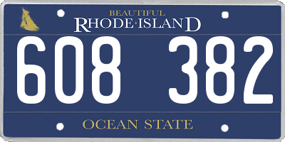 RI license plate 608382