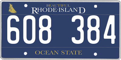 RI license plate 608384