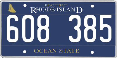 RI license plate 608385