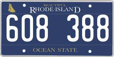 RI license plate 608388
