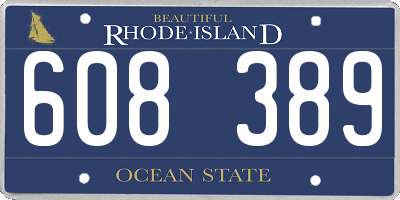 RI license plate 608389