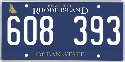 RI license plate 608393