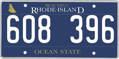 RI license plate 608396