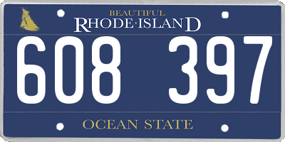 RI license plate 608397