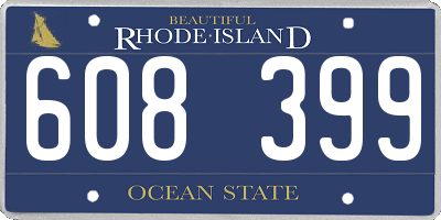 RI license plate 608399